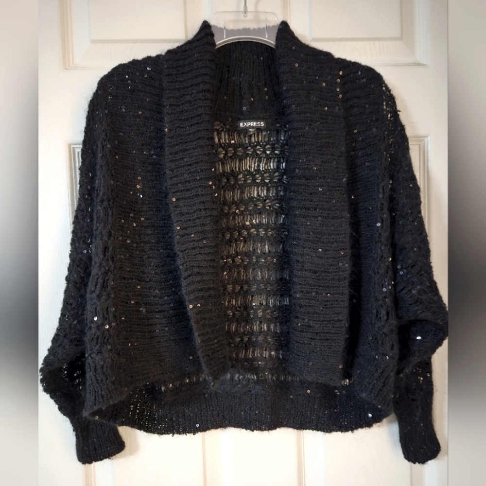 Express sweater shawl black size small